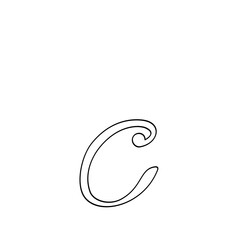 Obraz premium java alphabet line art