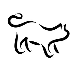 cat illustration with minimalist drawing style and thick lines