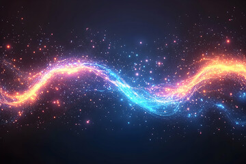 Fototapeta premium A glowing abstract depiction of light and particle motion