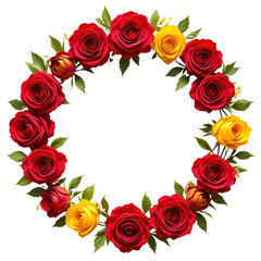 Classic Rose Wreath in Red and Yellow