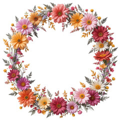 Fototapeta premium Pastel Daisy Wreath with Soft Spring Colors