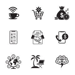 Digital Nomad and Freelancer Icons. 