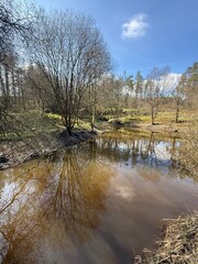 Views from Entwistle reservoir in Lancashire England. 