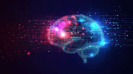 Fototapeta premium Quantum insights exploring schrodinger's brain concepts in digital art abstract