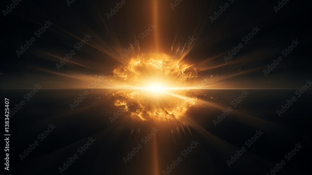 Poster celestial explosion: a radiant, supernovic event explodes in a sea of darkness, showcasing a celesti