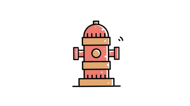 animation of Red fire hydrant with a circle around it.