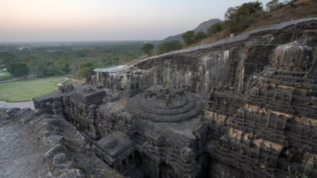 Kailasa temple at the Ellora Caves near Aurangabad, Maharashtra, India.	
