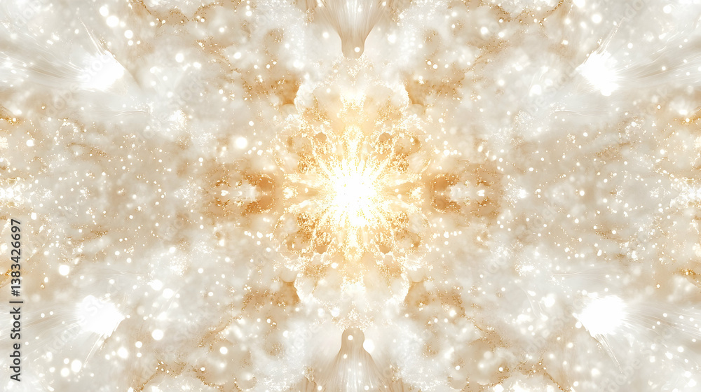 Poster an abstract celestial pattern showing light and sparkling effects