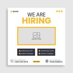 Fototapeta premium We are hiring job vacancy square web banner design. 