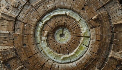 Fototapeta premium Petrified Wood with Lime Swirl Symbolic Swirl, Ancient Texture, Close Up Detail, Oldest Life and Environmental Symbol.