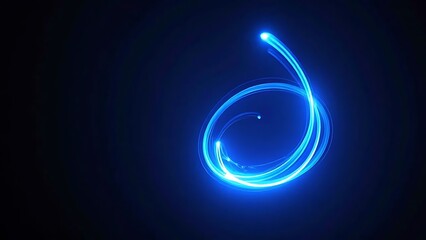 Abstract Blue Light Trails: Glowing Swirls and Spirals