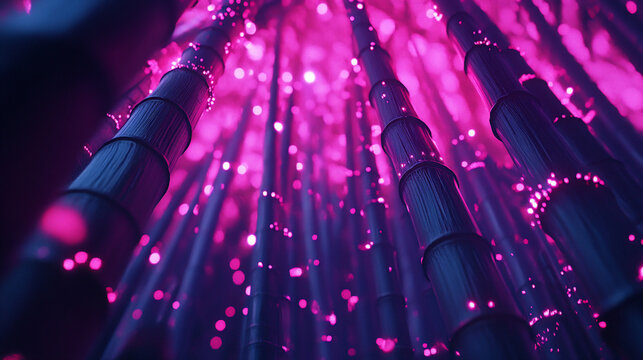 High-Tech Bamboo Grove Glowing LED Trails Ultra HD