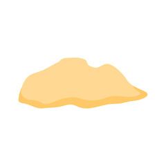 Cartoon pile of sand, sand dune in desert or at beach. Vector illustration.