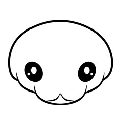 funny cartoon monster. Cute Cartoon Snake Face Illustration