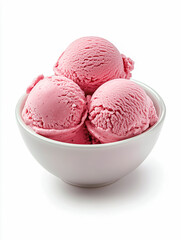 Indulgent Pink Ice Cream Scoop, Photorealistic and Hyper-Realistic Style