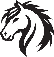 High-Quality Black & White Horse Vector