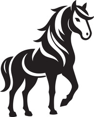 High-Quality Black & White Horse Vector
