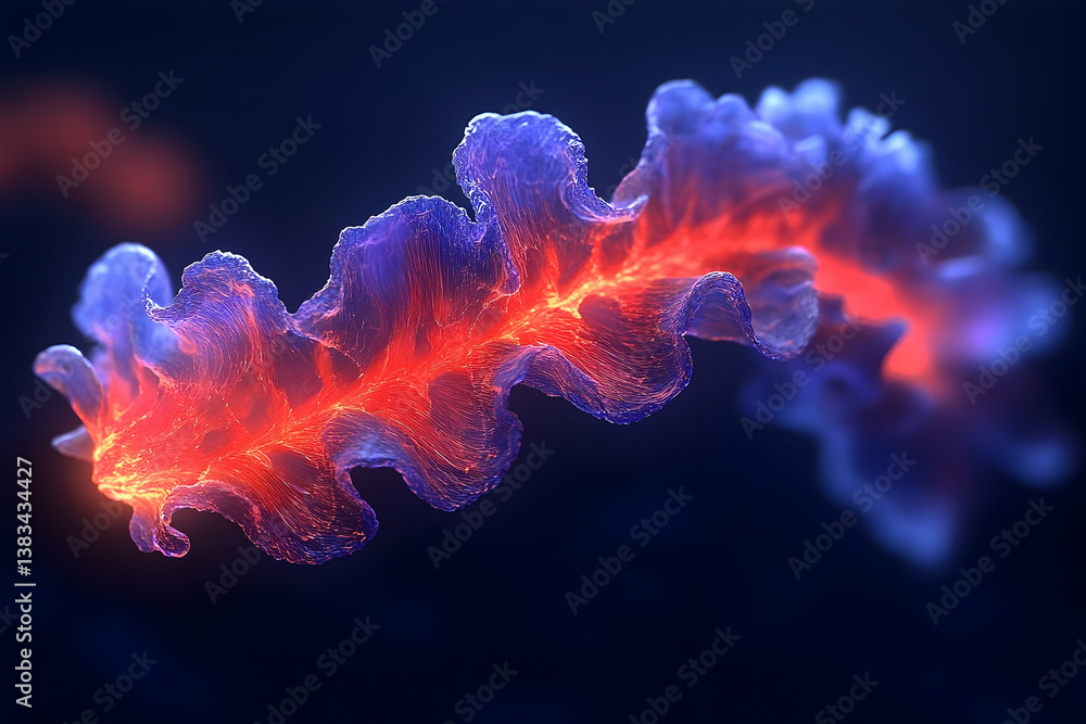 Aufkleber an abstract glowing and colorful design floating against a dark background