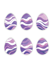 Purple Wavy Easter Eggs Minimalist Set