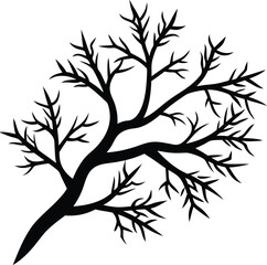 Snow-Covered Branch Silhouette Vector for Winter-Themed and Nature-Inspired Designs
