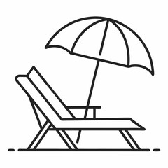 beach chair and umbrella