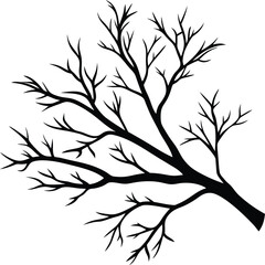 Snow-Covered Branch Silhouette Vector for Winter-Themed and Nature-Inspired Designs
