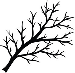 Snow-Covered Branch Silhouette Vector for Winter-Themed and Nature-Inspired Designs