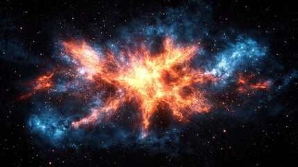 Celestial explosion colorful nebulae in abstract cosmic digital art environment