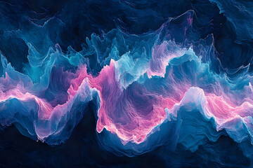 Obraz premium Abstract depiction of swirling and vibrant colored formations fills the space