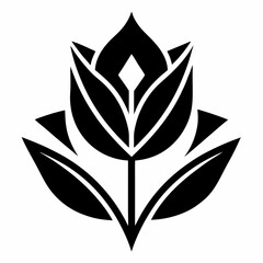 black and white flower