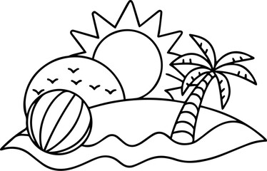 Hand-Drawn Summer Vibes: Relaxing Coloring Page