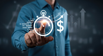  Time is Money: Speed Up Your Business Growth & Profits! Efficiency, Productivity, and Financial Success Concept.