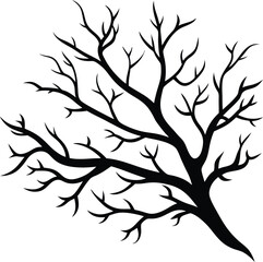 Snow-Covered Branch Silhouette Vector for Winter-Themed and Nature-Inspired Designs