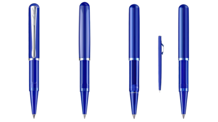 Precision in Blue: Close-up of multiple elegant blue pens, showcasing their sleek design and detailed craftsmanship.