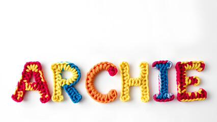 archie Name in Vibrant Crochet Pattern

