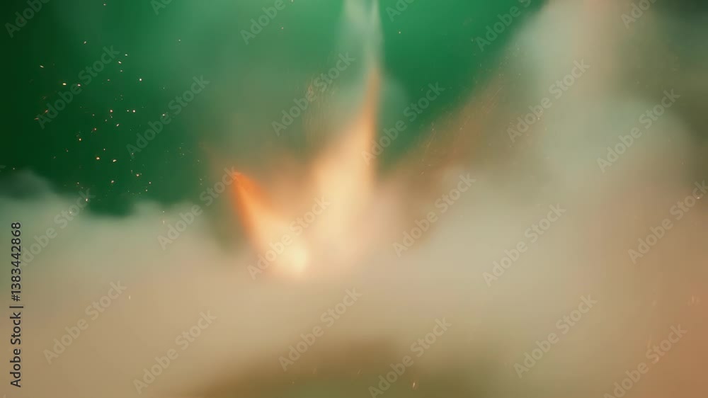 Aufkleber realistic fireball explosion with debris and smoke, perfect for visual effects and compositing, capt
