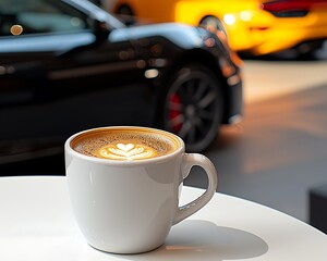 Latte with Luxury Cars
