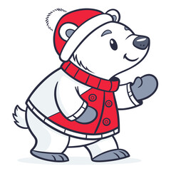 cute bear wearing snow christmas costume