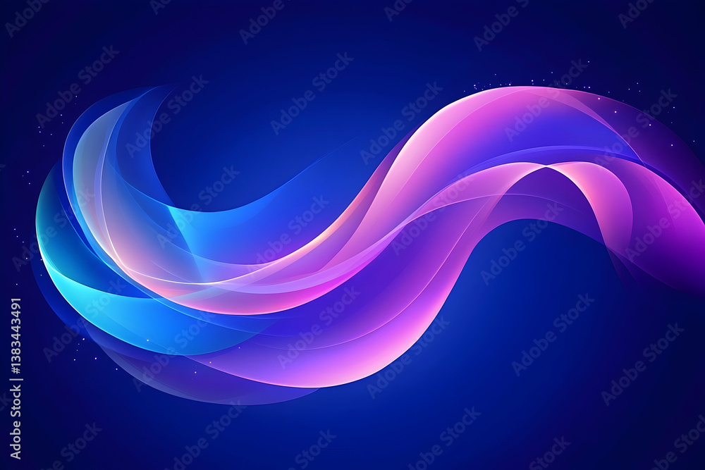 Aufkleber a flowing abstract wave design comprised of various luminous colors