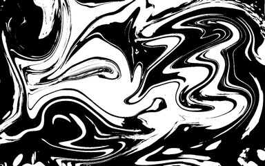 Black and White Vintage Grunge Futuristic Background. Black and White Liquid Marble Pattern. Monochrome Abstract Background