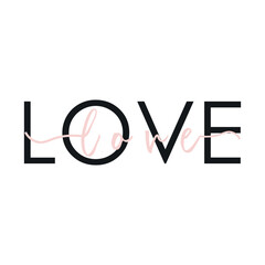 Love Typography Design minimalist vector illustration