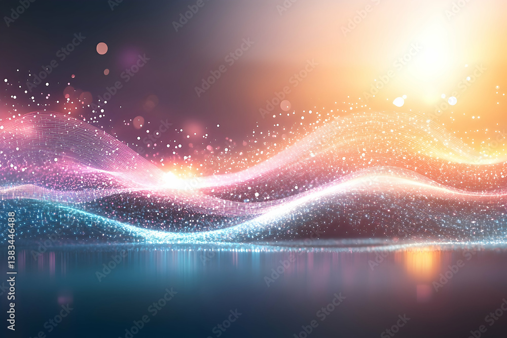 Poster abstract waves of light create a glowing and dynamic composition beautifully