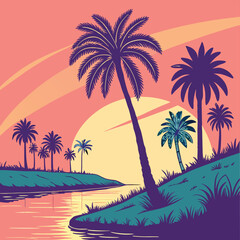 palm trees on the beach