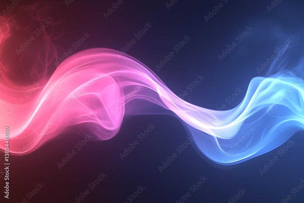 Aufkleber abstract render depicting smooth waves of color in a dark space