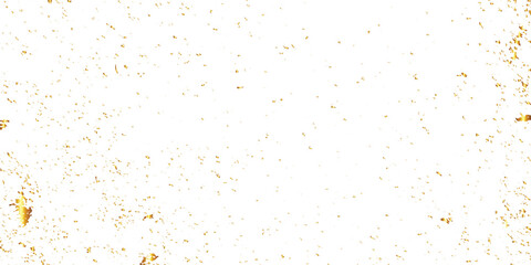 Abstract doted and confetti golden glitter and dust particles splatter on transparent background. Dust golden grunge background. Vector illustration.