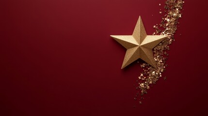 Fototapeta premium Elegant golden star winner festive celebration background decorative element creative concept