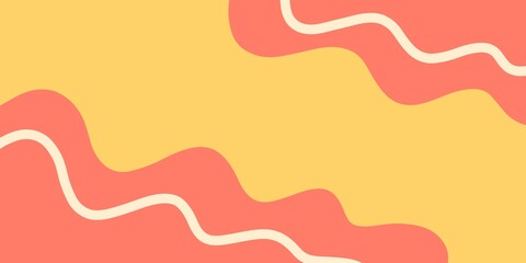 Hand-drawn abstract background of orange and yellow waves