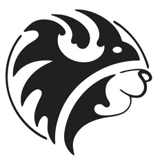 Buffalo Head Vector – Bold Black and White Bison Silhouette design Illustration for Logos, Mascots & Tattoos.