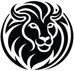 Buffalo Head Vector – Bold Black and White Bison Silhouette design Illustration for Logos, Mascots & Tattoos.