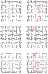 Complex Maze Puzzles Solutions Shown StepbyStep Progression